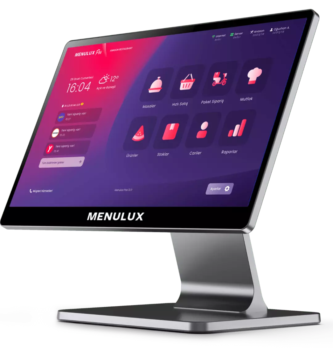 Menulux POS System - Dashboard screen