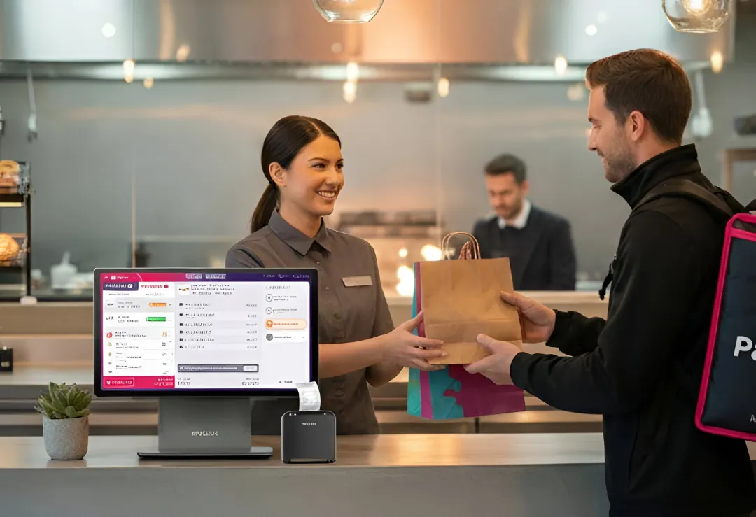 Menulux paket servis programı ile restoranda paket siparişi hazırlayan personel ve teslimat alan kurye