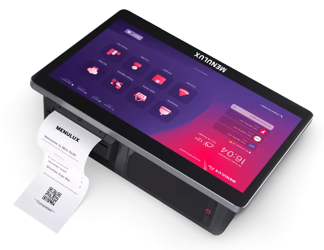 Menulux POS System - Dashboard screen