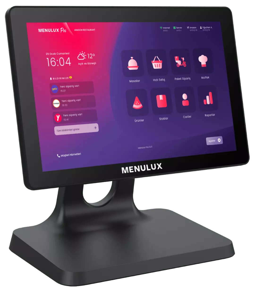 Menulux Adisyon Yazılımı - POS Cihazları - iMin D2 Android