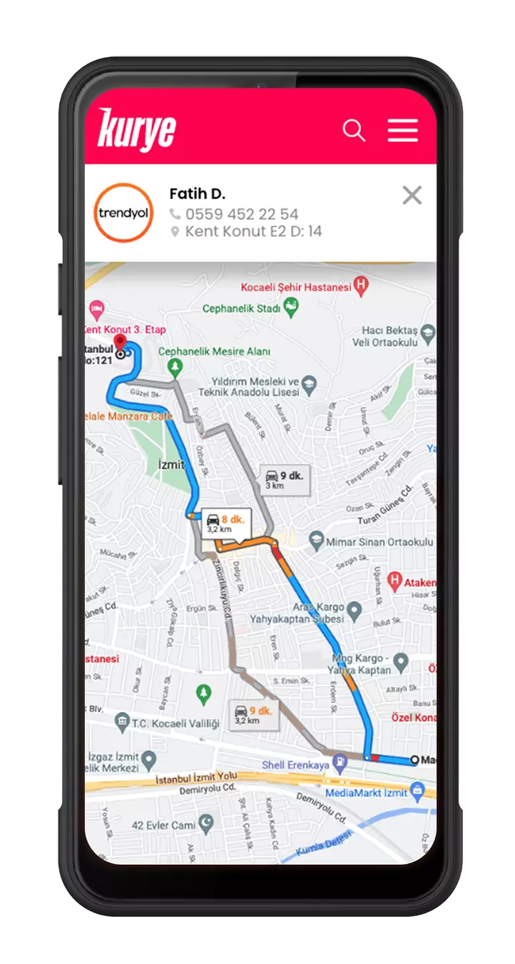Restoran Yönetim Sistemi - Kurye Otomasyonu - Haritadan Takip