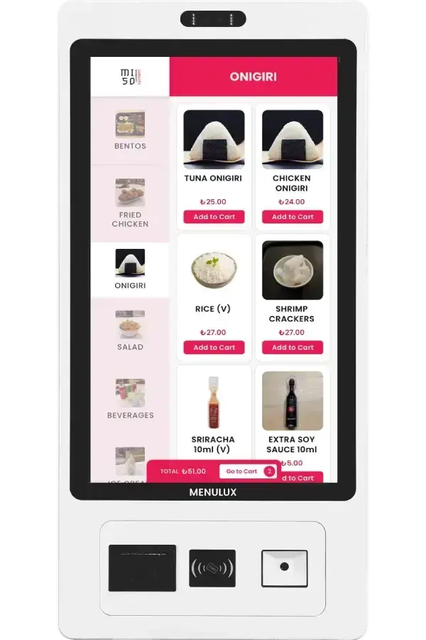 Menulux Self Order System - Kiosk Category Screen